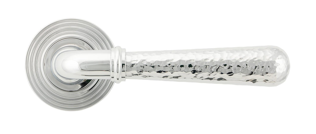 HAMMERED NEWBURY LEVER HANDLE+ROSE UNSPRUNG BEEHIVE 126x53x64 PCP - 50043 by MARCHES (ANVIL) ARCHITECTURAL HARDWARE