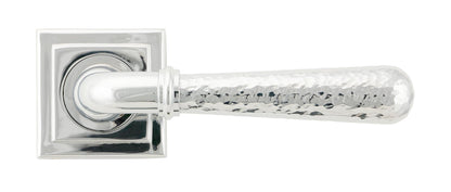 HAMMERED NEWBURY LEVER HANDLE+ROSE UNSPRUNG SQUARE 126x53x64 PCP - 50044 by MARCHES (ANVIL) ARCHITECTURAL HARDWARE