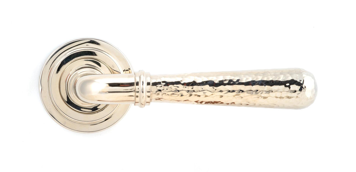 HAMMERED NEWBURY LEVER HANDLE+ROSE UNSPRUNG ART DECO 126x53x64 PNP - 50046 by MARCHES (ANVIL) ARCHITECTURAL HARDWARE