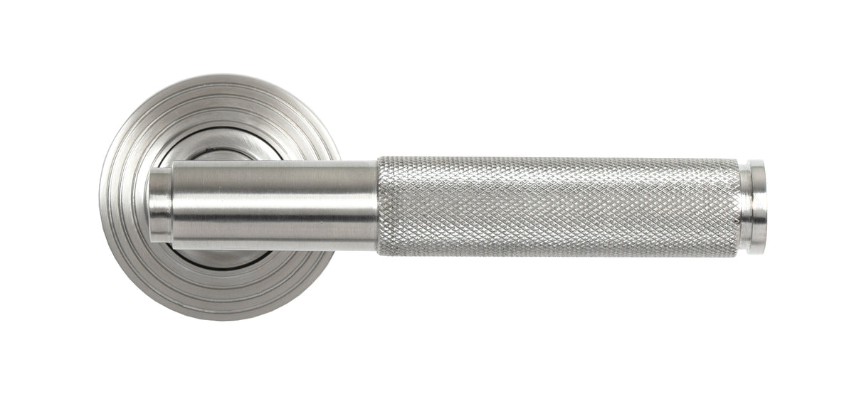 BROMPTON LEVER HANDLE+ROSE UNSPRUNG BEEHIVE 125x53x70 SMA - 50067 by MARCHES (ANVIL) ARCHITECTURAL HARDWARE