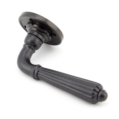 HINTON LEVER HANDLE+ROSE UNSPRUNG 128x60x70 AGBZ - 50084 by MARCHES (ANVIL) ARCHITECTURAL HARDWARE