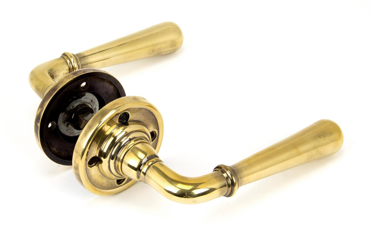 NEWBURY LEVER HANDLE+ROSE UNSPRUNG 124x60x64 AGBR - 50091 by MARCHES (ANVIL) ARCHITECTURAL HARDWARE