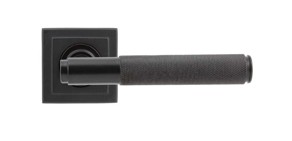 BROMPTON LEVER HANDLE+ROSE UNSPRUNG SQUARE 125x53x70 AGBZ - 50102 by MARCHES (ANVIL) ARCHITECTURAL HARDWARE