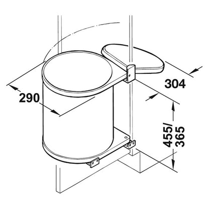 HAILO WASTE BIN 400 1x15L DGY