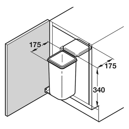 WASTE BIN 5L PL/WHI