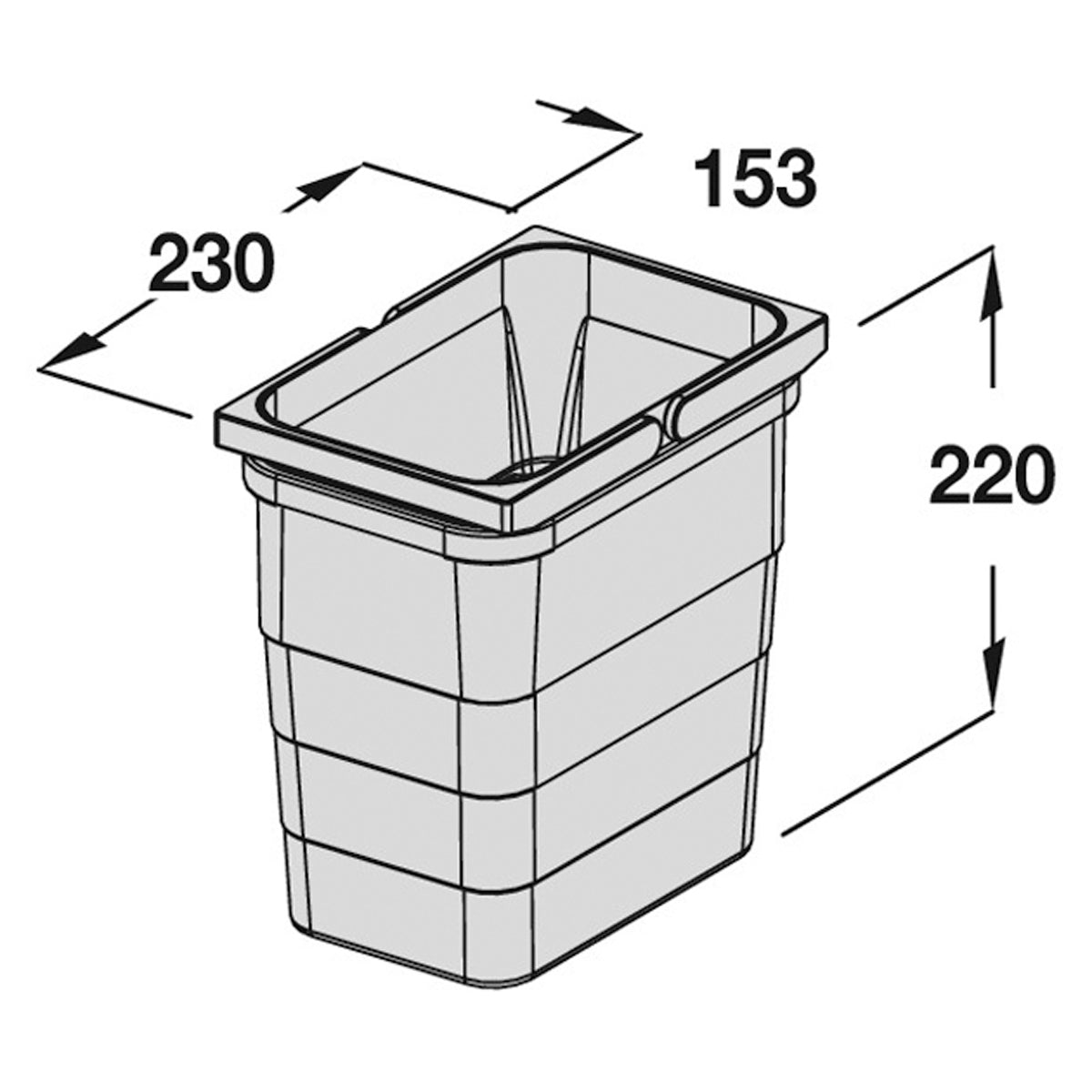 WASTE BIN CONT 152x230x275 5.5L
