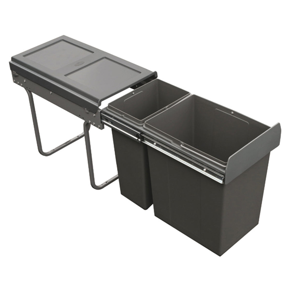 TEK PULL OUT BIN 1x10 1x20L DGY