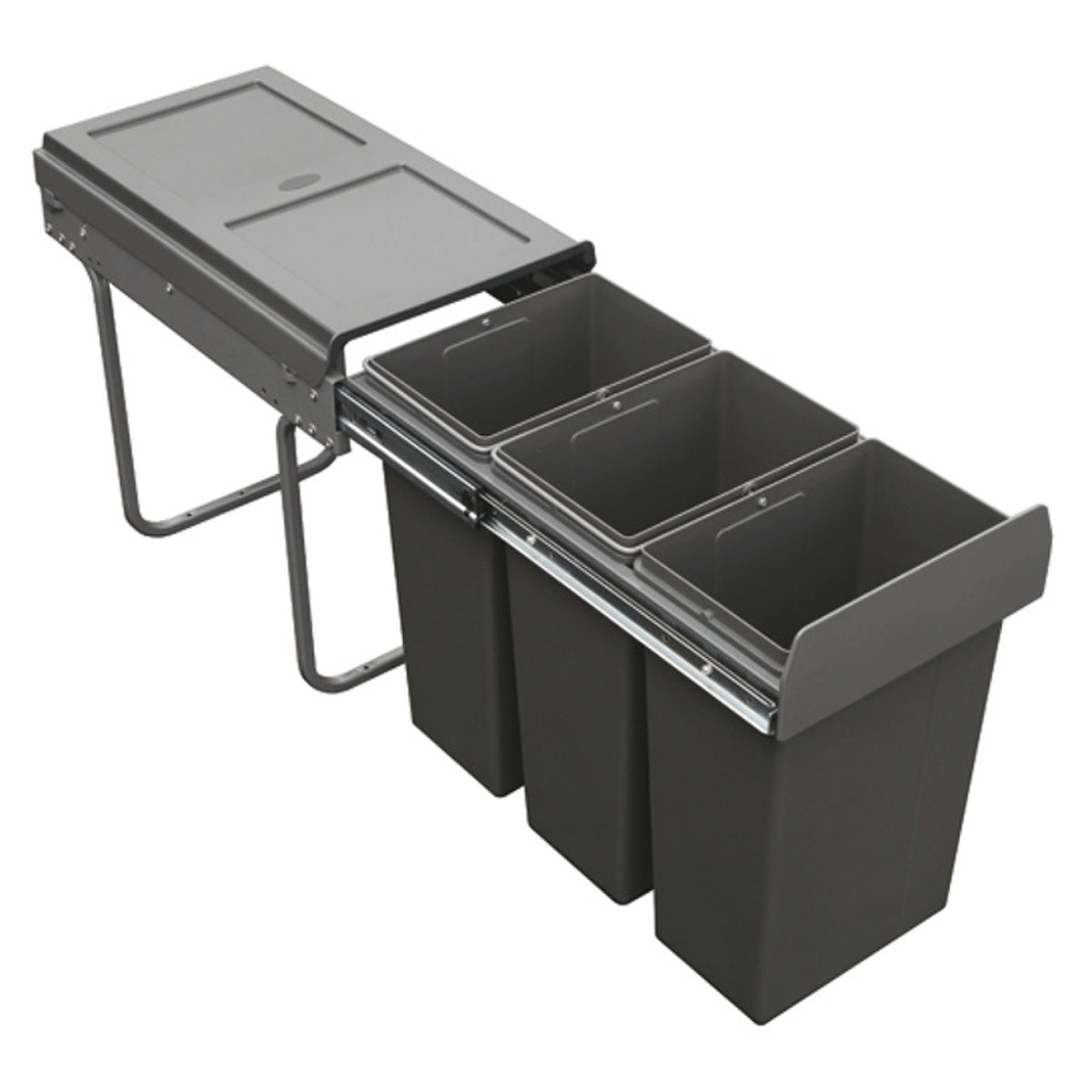 TEK PULL OUT BIN 3x10L DGY