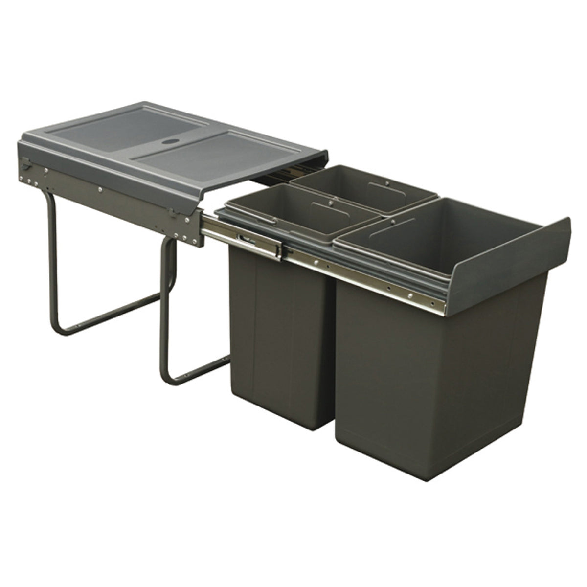 TEK PULL OUT BIN 2x10 1x20L DGY