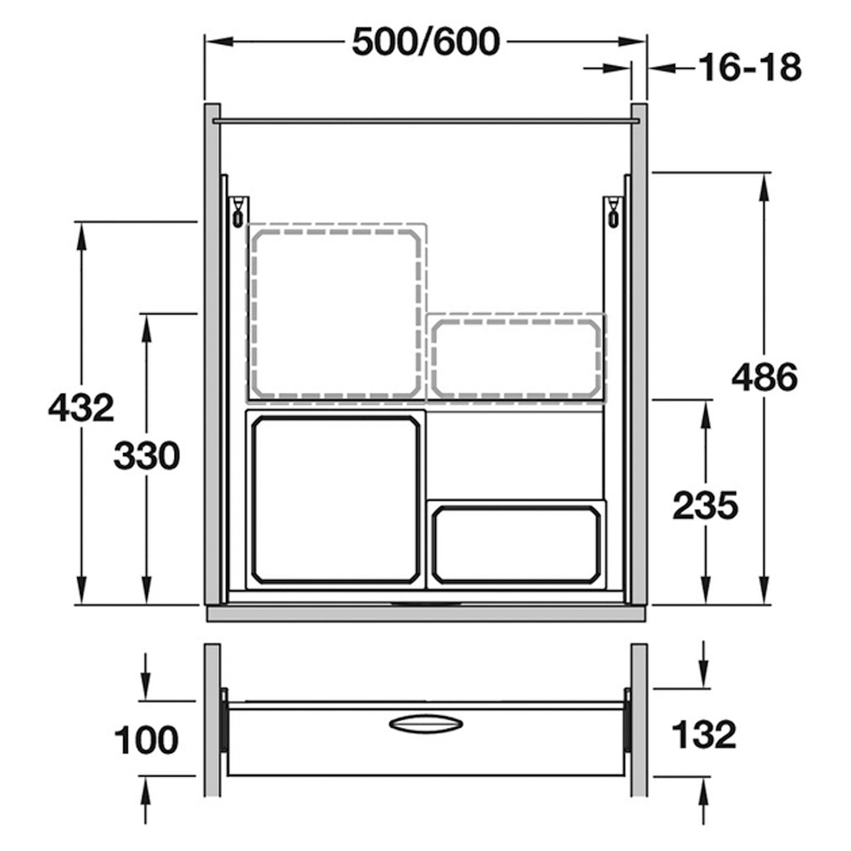 VS ENVI DRAWER BIN 500 LAVA