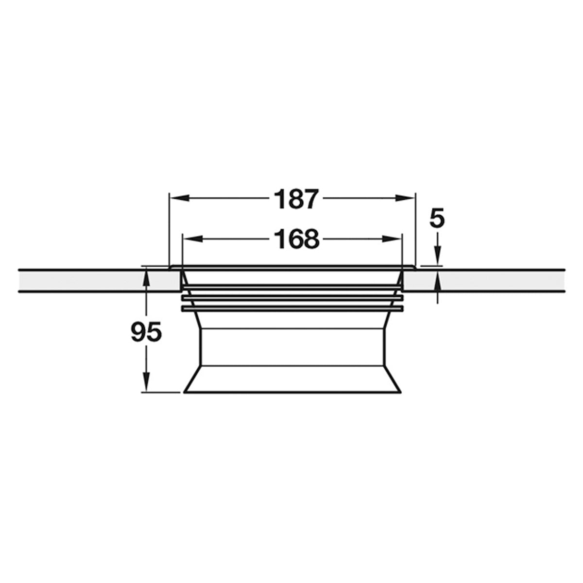 WORKTOP BIN HOLDER D187x95 WHI
