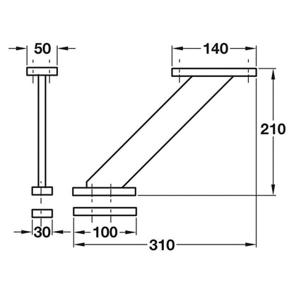 BAR SUPPORT INC 210x310 ALU/MAT