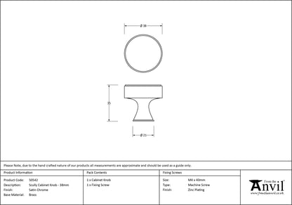 SCULLY CABINET KNOB 38x35 SCP - 50542 by MARCHES (ANVIL) ARCHITECTURAL HARDWARE