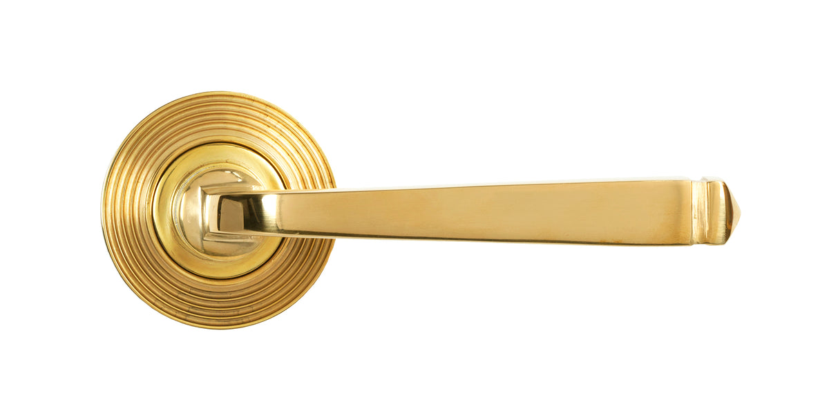 AVON LEVER HANDLE+ROSE SPRUNG BEEHIVE 53x118x63 PBR - 50600 by MARCHES (ANVIL) ARCHITECTURAL HARDWARE