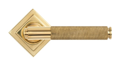 BROMPTON LEVER HANDLE+ROSE SPRUNG SQUARE 53x125x70 PBR - 50611 by MARCHES (ANVIL) ARCHITECTURAL HARDWARE