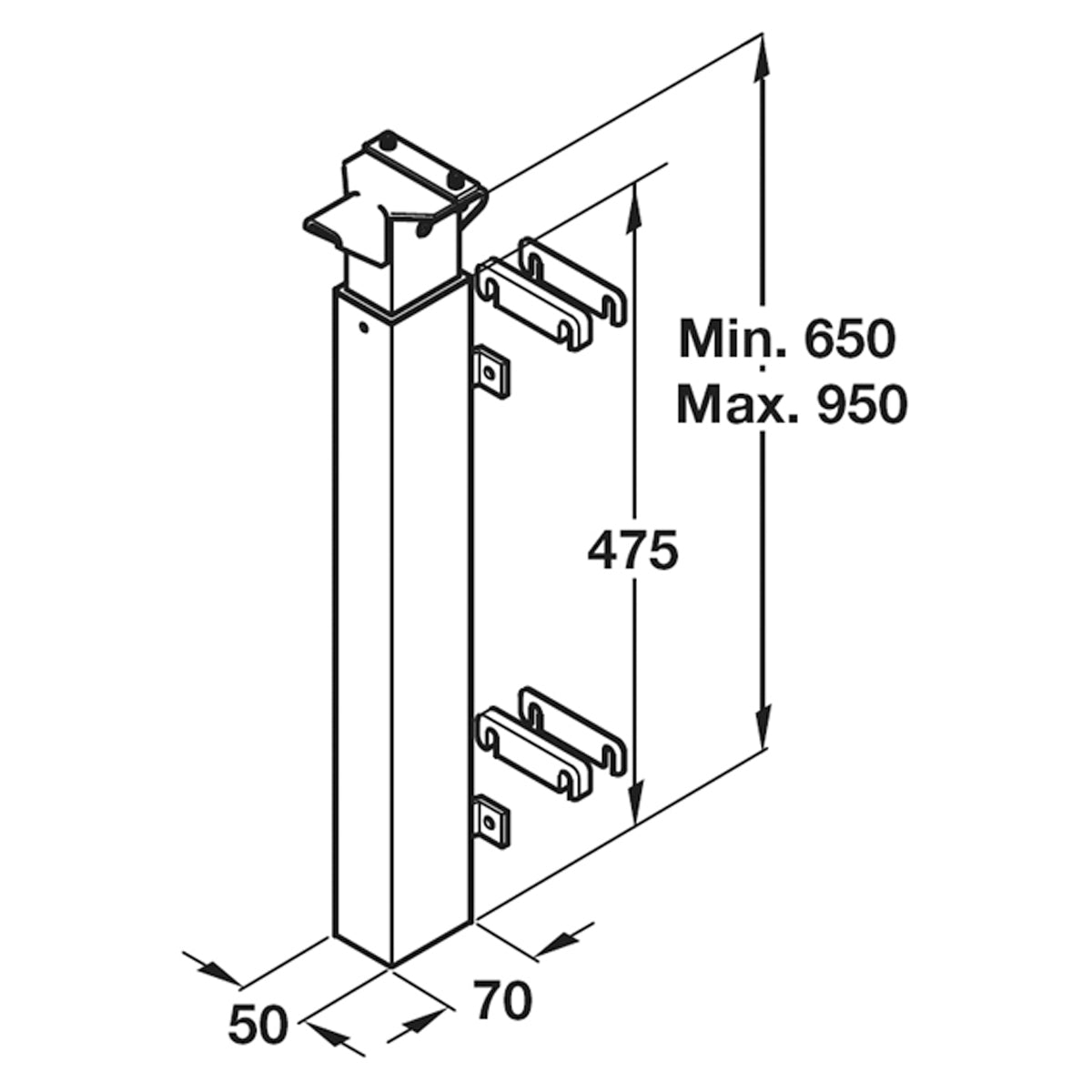 ROPOX ADJUSTABLE LEG ST/WHI