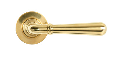 NEWBURY LEVER HANDLE+ROSE SPRUNG PLAIN 53x126x64 PBR - 50618 by MARCHES (ANVIL) ARCHITECTURAL HARDWARE