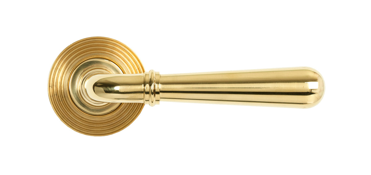 NEWBURY LEVER HANDLE+ROSE SPRUNG BEEHIVE 53x126x64 PBR - 50622 by MARCHES (ANVIL) ARCHITECTURAL HARDWARE