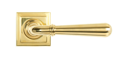 NEWBURY LEVER HANDLE+ROSE SPRUNG SQUARE 53x126x64 PBR - 50624 by MARCHES (ANVIL) ARCHITECTURAL HARDWARE