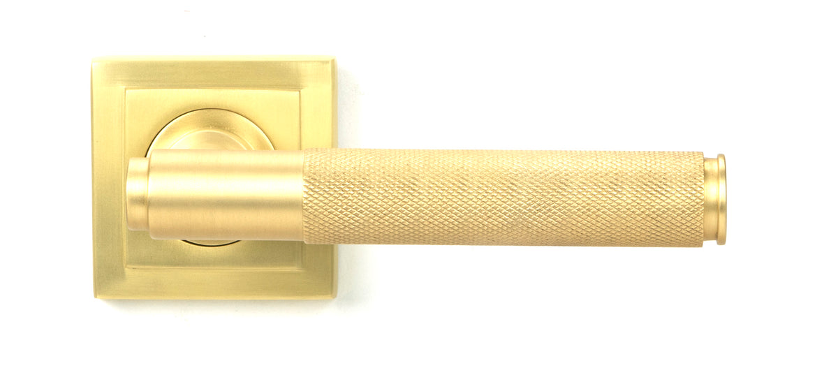 Satin Brass Brompton Lever on Rose - 50846 by MARCHES (ANVIL) ARCHITECTURAL HARDWARE