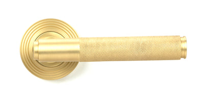 Satin Brass Brompton Lever on Rose - 50849 by MARCHES (ANVIL) ARCHITECTURAL HARDWARE