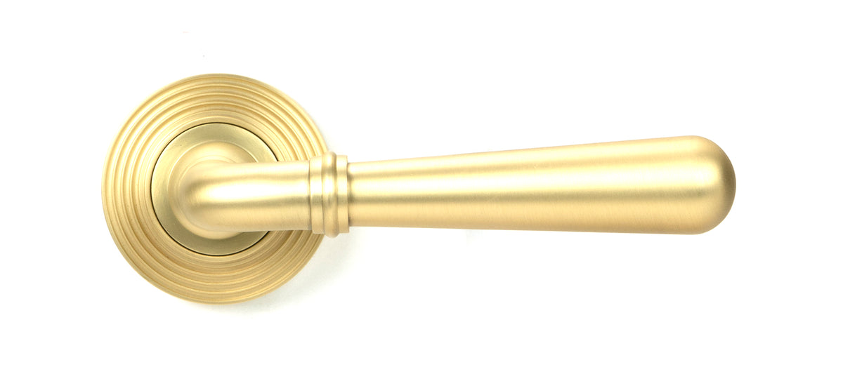 NEWBURY LEVER HANDLE+ROSE SPRUNG BEEHIVE 53x126x64 SBR - 50855 by MARCHES (ANVIL) ARCHITECTURAL HARDWARE