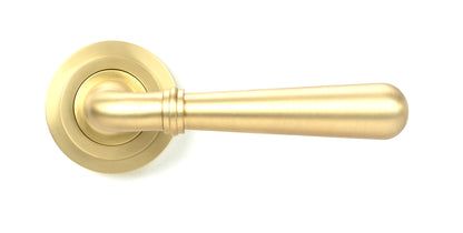 NEWBURY LEVER HANDLE+ROSE UNSPRUNG ART DECO 126x53x64 SBR - 50858 by MARCHES (ANVIL) ARCHITECTURAL HARDWARE