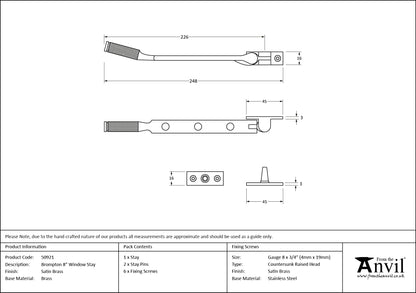 BROMPTON STAY 203 SBR - 50921 by MARCHES (ANVIL) ARCHITECTURAL HARDWARE