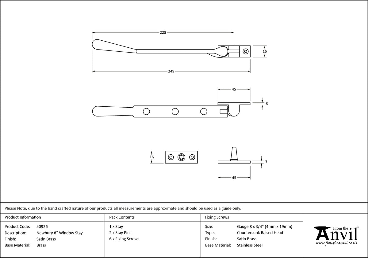 NEWBURY STAY 203 SBR - 50926 by MARCHES (ANVIL) ARCHITECTURAL HARDWARE