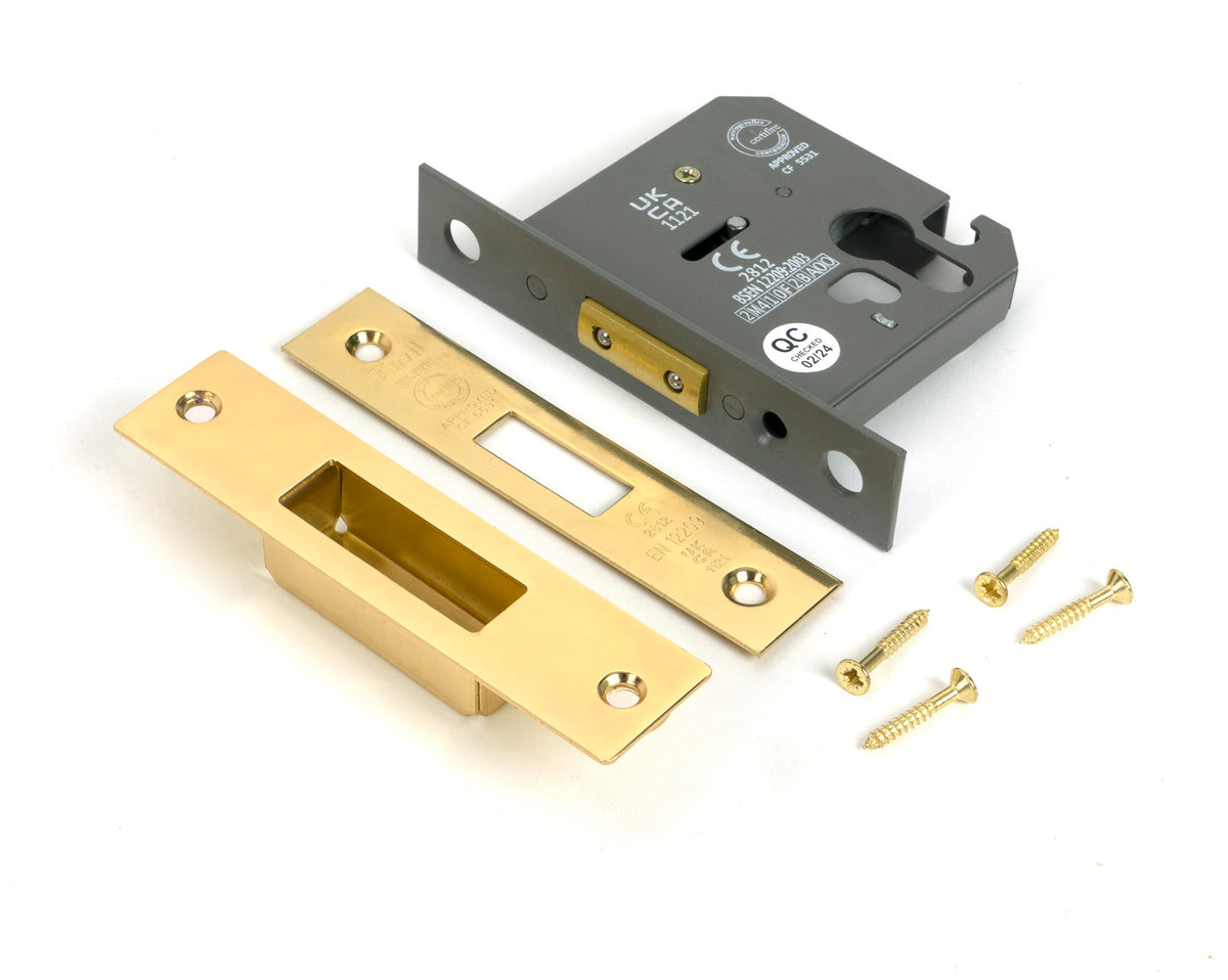 EURO DEAD LOCK BS BS56 76 PBR - 51457 by MARCHES (ANVIL) ARCHITECTURAL HARDWARE