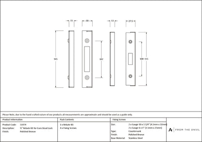 EURO DEAD LOCK REBATE KIT 12.7 PBZ - 51474 by MARCHES (ANVIL) ARCHITECTURAL HARDWARE