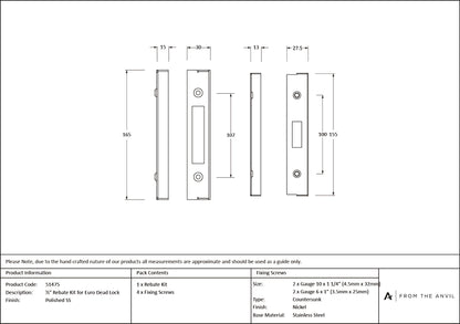 EURO DEAD LOCK REBATE KIT 12.7 PSS - 51475 by MARCHES (ANVIL) ARCHITECTURAL HARDWARE