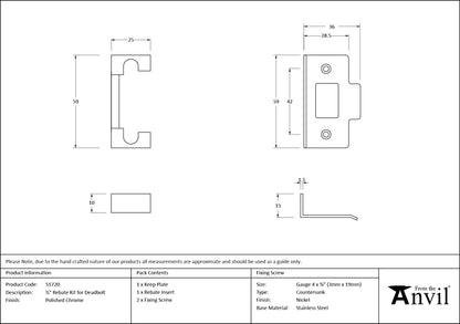 DEADBOLT REBATE KIT 12.7 PCP - 51720 by MARCHES (ANVIL) ARCHITECTURAL HARDWARE
