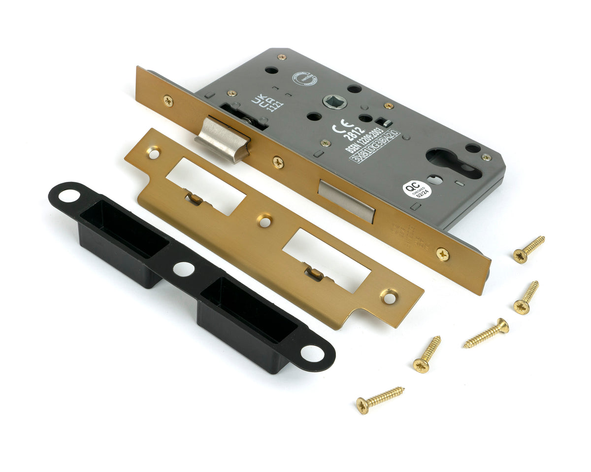 EURO DIN SASH LOCK BS60 72 SBR - 51802 by MARCHES (ANVIL) ARCHITECTURAL HARDWARE