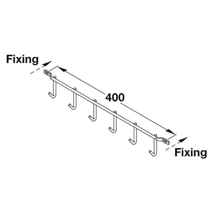 ROW OF 6 HOOKS 400 ST/PCP
