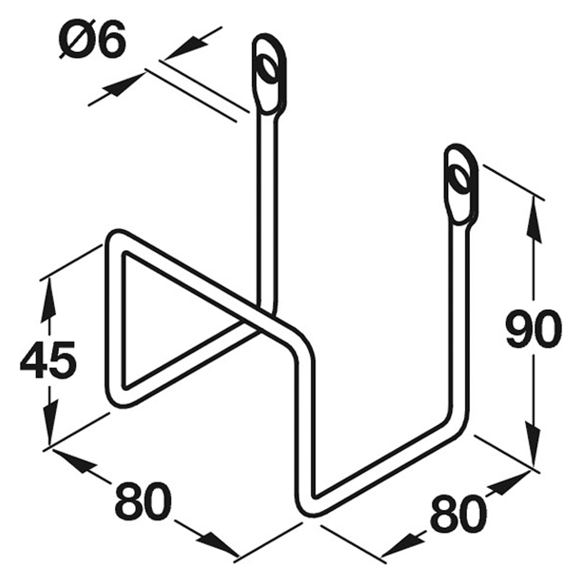 MULTI-PURPOSE HOOK 90x80x80 ST/PCP