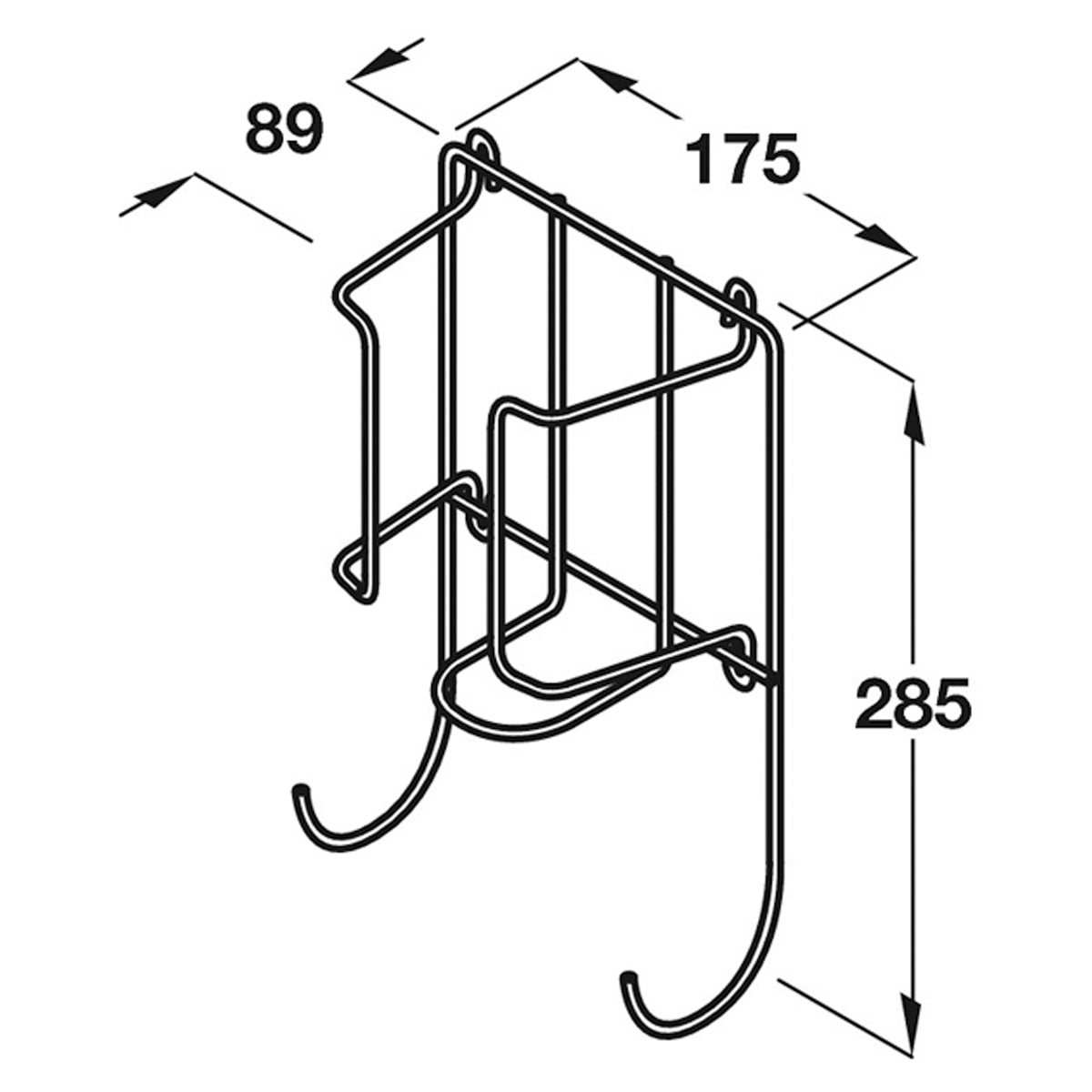 IRON HOLDER SET 175x300x89 ST/CP