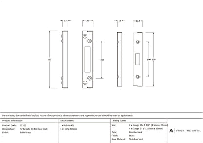 DEAD LOCK REBATE KIT 12.7 SBR - 52200 by MARCHES (ANVIL) ARCHITECTURAL HARDWARE