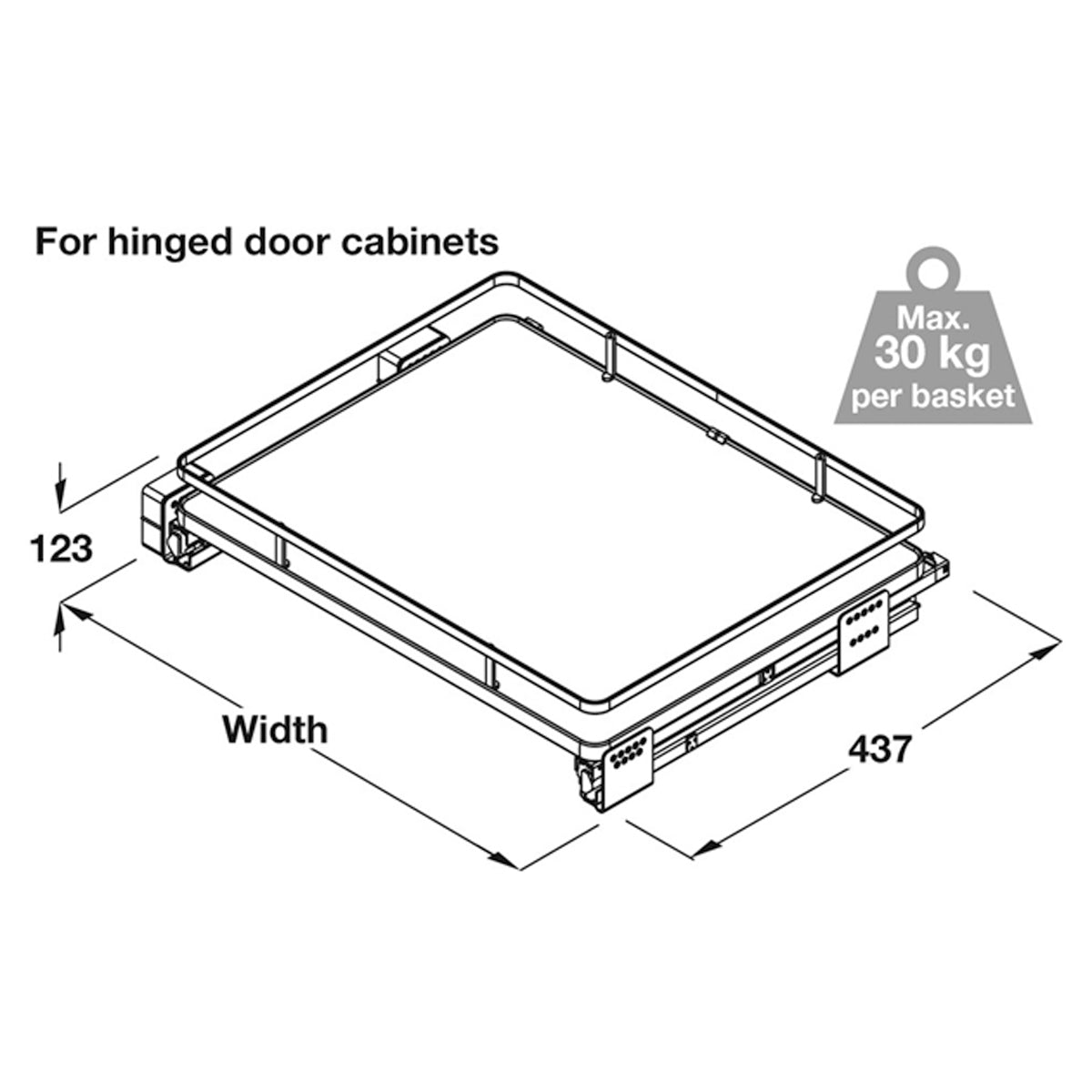 PULL OUT BASKET SET 30KG 400 PC/WH