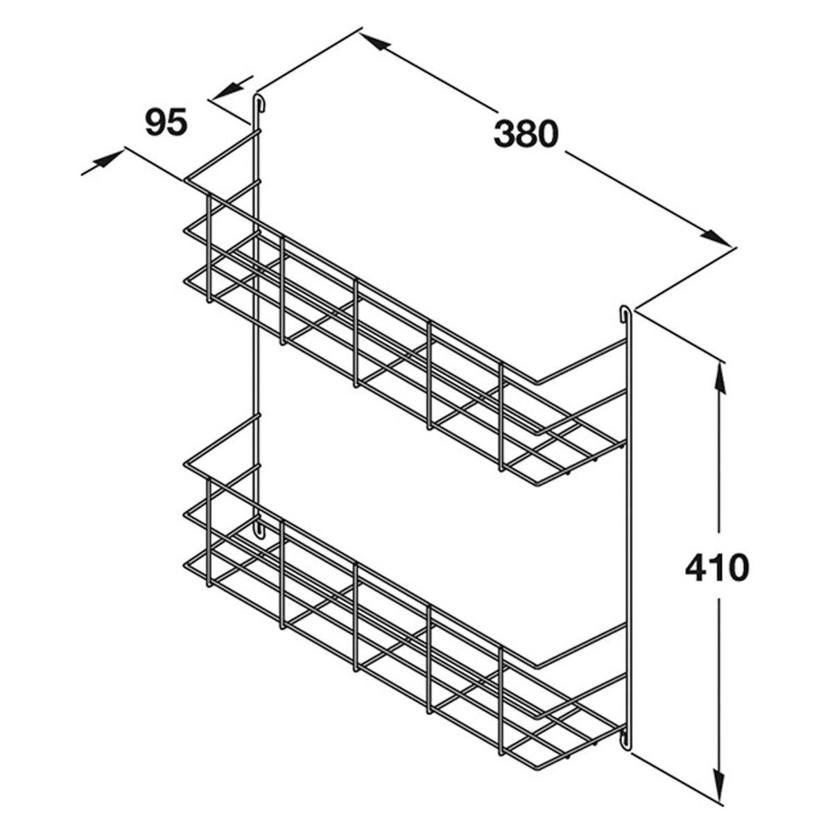 MULTI RACK 2TIER 390x410x95 ST/PCP