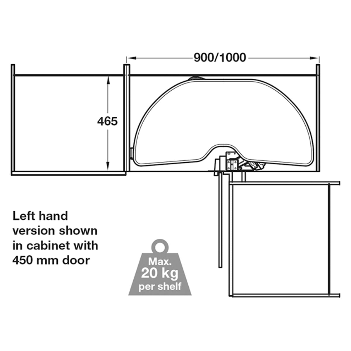 PRO-ARC POWERSLIDE SHELVING DGY RH