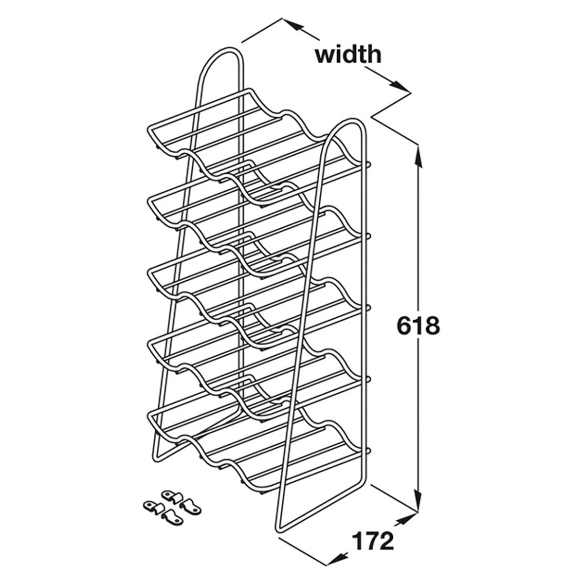 WINE RACK 256x195x630 ST/PCP