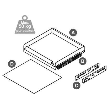 UTENSIO DRAWER LARDER 130 FOLDED 4DRAWER 500