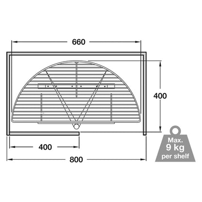 SLIDE OUT ½ CAROUSEL 400x800 ST/PCP