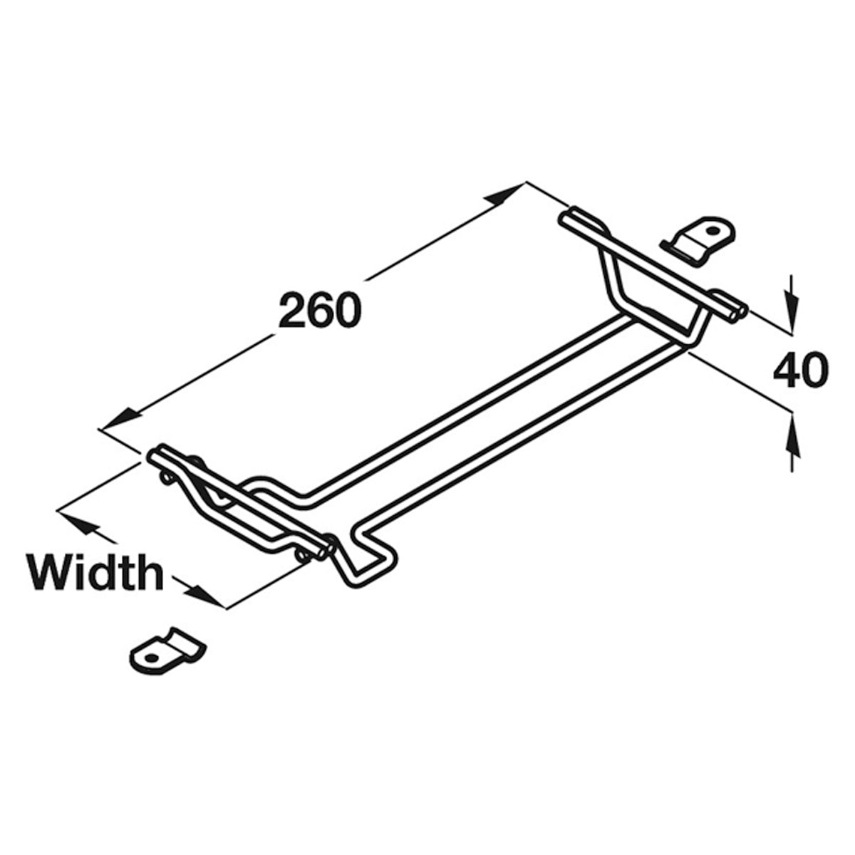 WINE GLASS RACK 460x260x40 ST/PCP