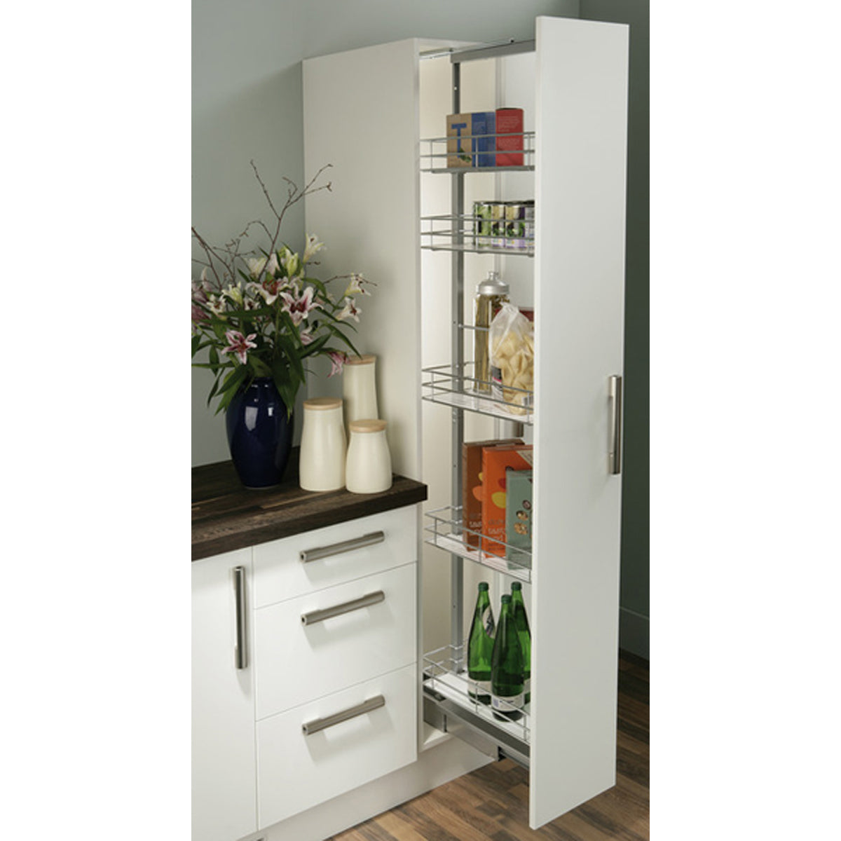LARDER UNIT 400x1950-2200 ST/SLV