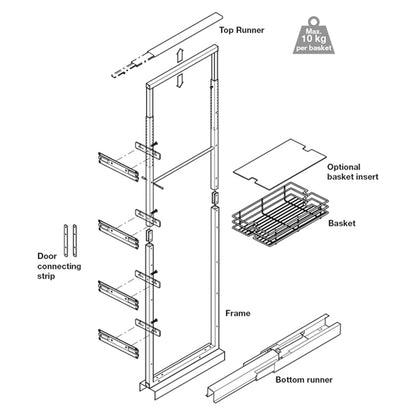 LARDER UNIT BASKET INSERTx5 400 WHI