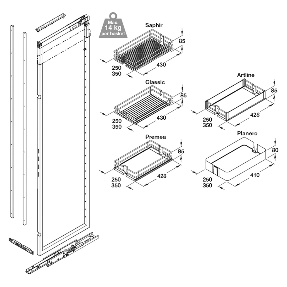 HSA LARD UNIT FE 300x2140-2330 GRY