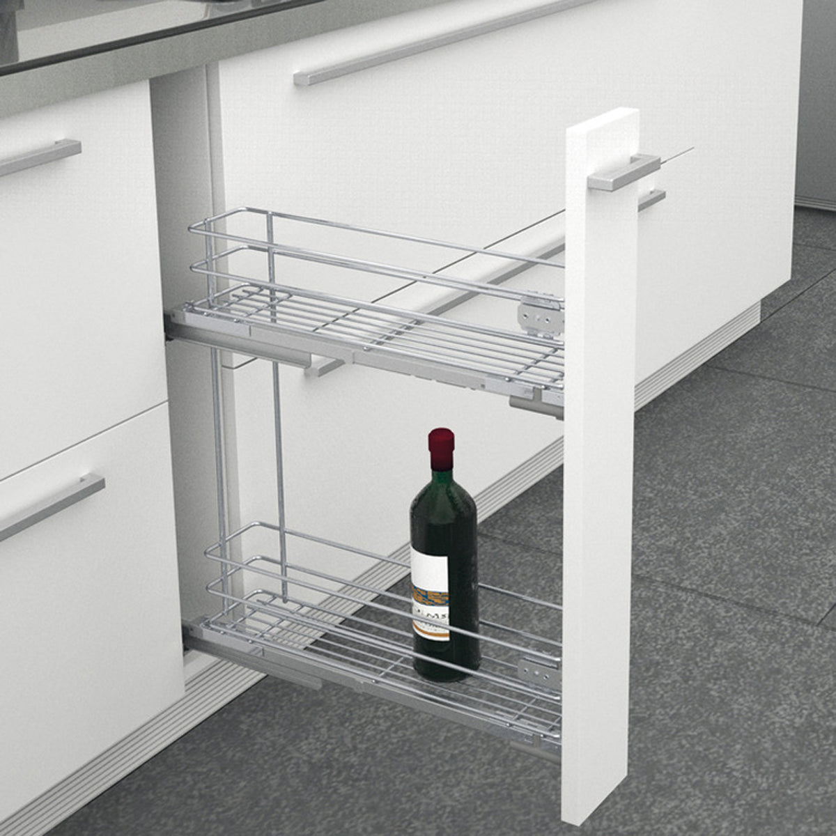 PULL OUT STORAGE FE LH 450x150 PCP by HAFELE UK LTD