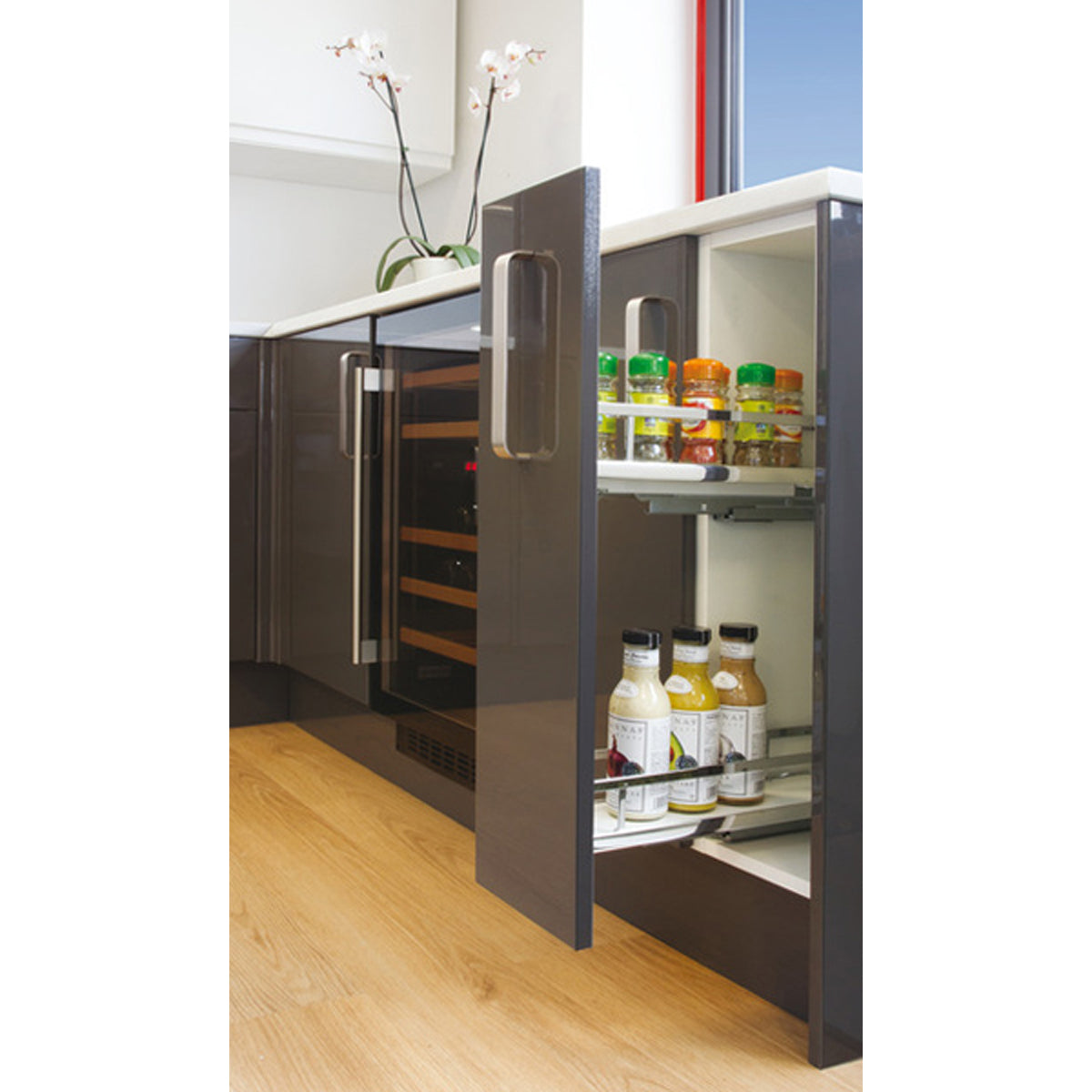 PULL OUT STORAGE FE LH 450x150 WHI